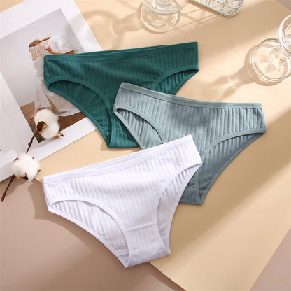 Culotte femme coton sans coutures — Taille basse respirante douce couleur unie