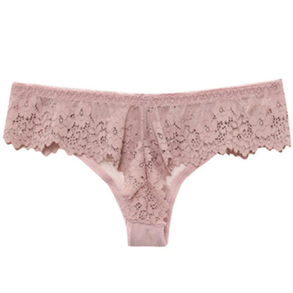 Thong femme dentelle ajourée — Taille basse sans coutures respirant