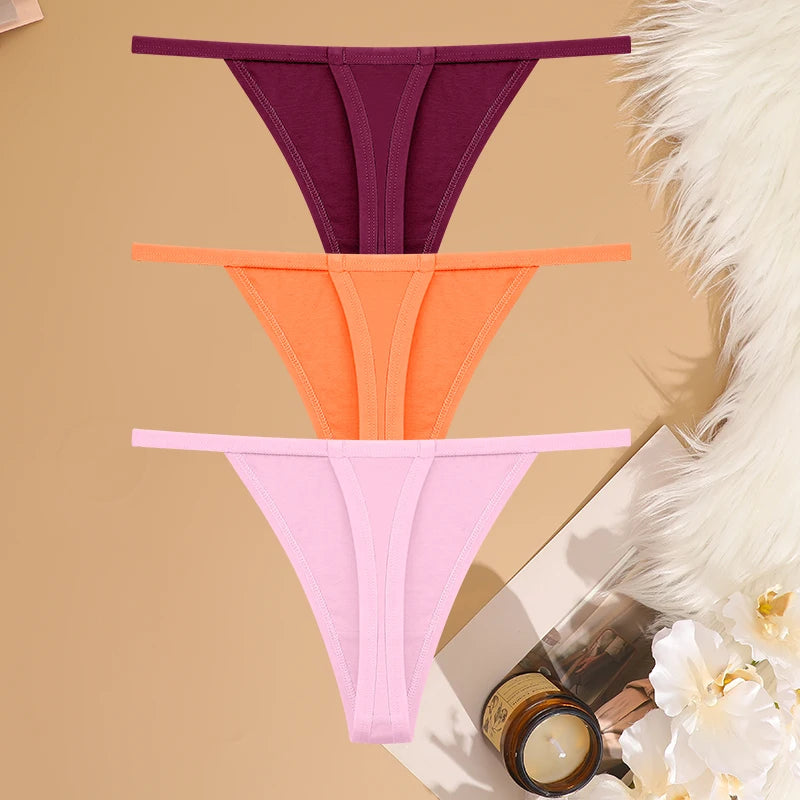 Lot 3 G-Strings Coton Taille Basse FINETOO - S à XL - Nos Petits KIFF