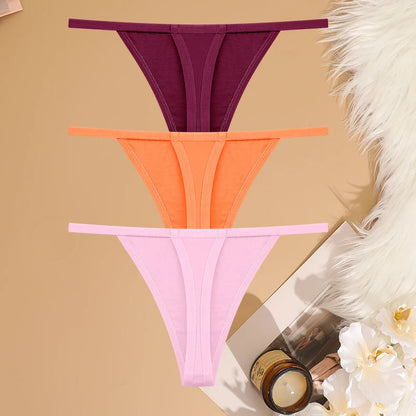 Lot 3 G-Strings Coton Taille Basse FINETOO - S à XL - Nos Petits KIFF