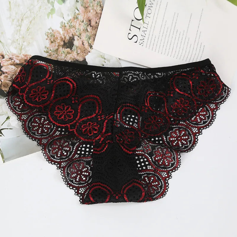 Culotte femme dentelle florale — Imprimé sexy taille mi-haute