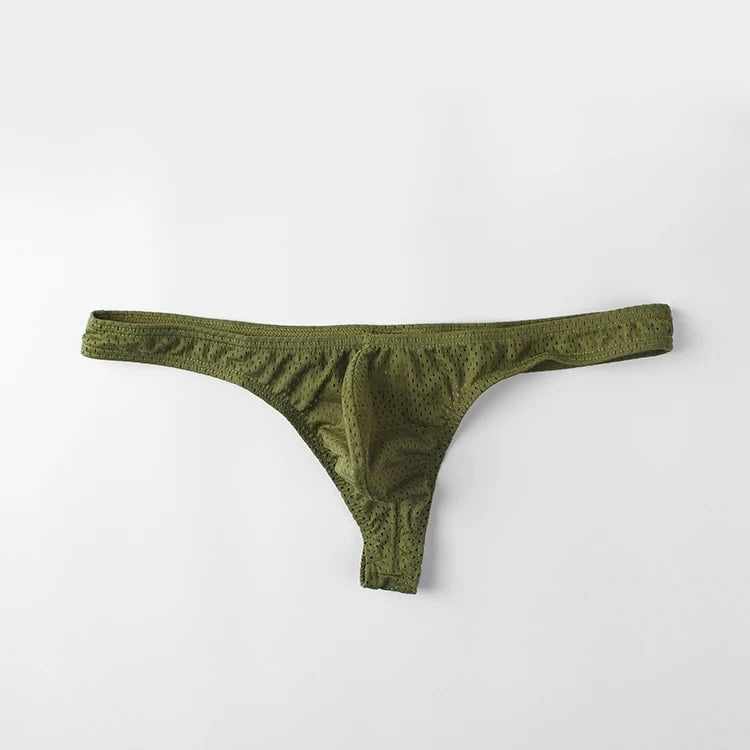 String homme G-string taille basse — Poche U respirant couleur unie sexy