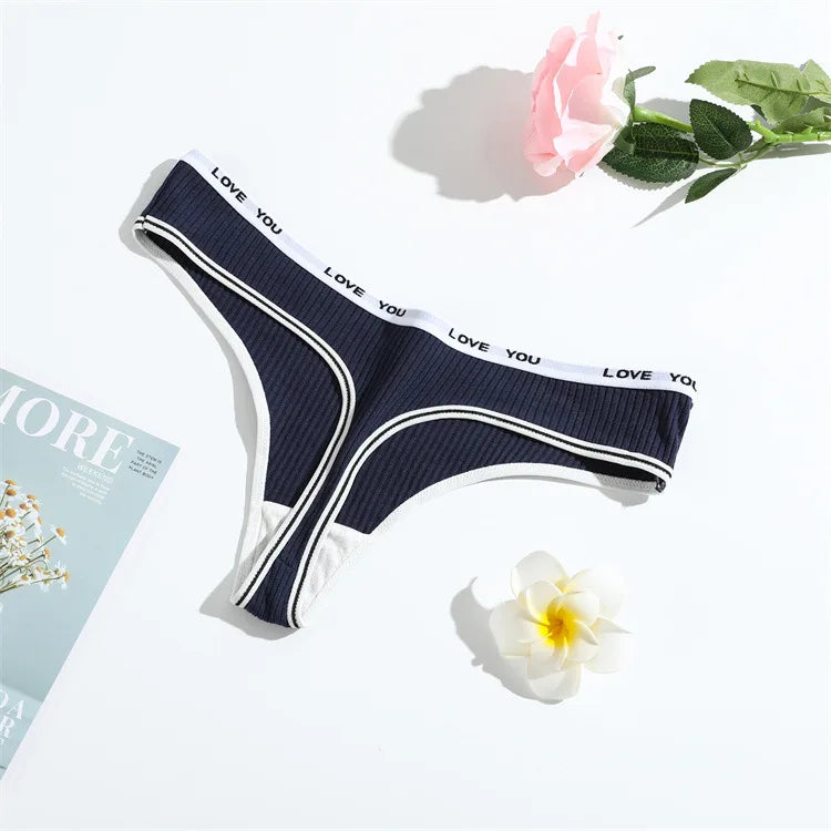 Thong coton T-back effet gainant taille basse — S-XL