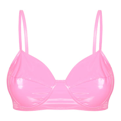 Brassiere Wet Look Cuir Vegan - Sans Armature S-XXL - Nos Petits KIFF