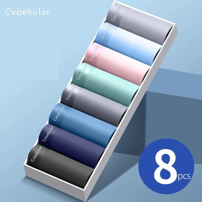Cvoekular 4/8pcs Men's Boxer Underwear Ice Silk Underwear Homme Lingerie Underpants Bokserki Meskie Calzoncillos Shorts Panties