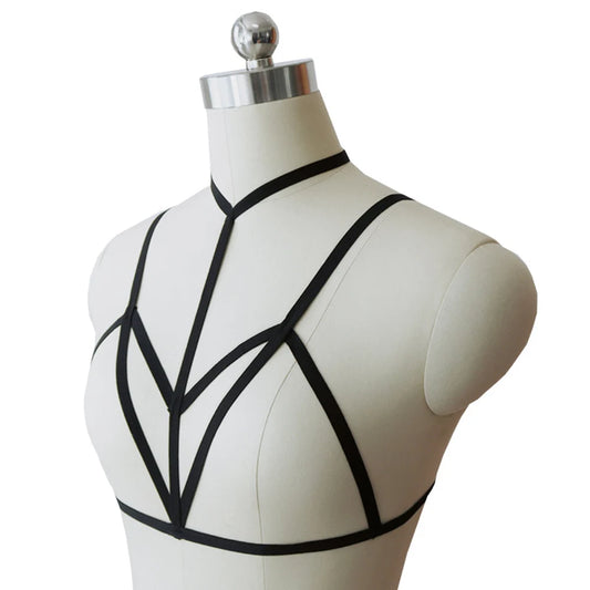 Lingerie femme bretelles sexy — Sous-vêtement ajouré couleur unie
