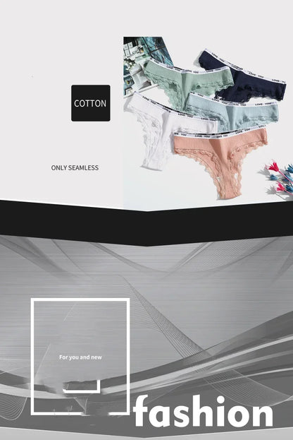 Thong coton taille basse couleur unie — S-XL