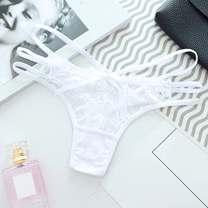Thong femme coton T-back — G-string sexy confortable couleur unie