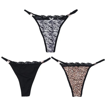 G-string léopard T-back taille basse — S-XL