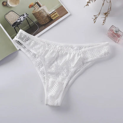 Culotte femme dentelle transparente — Mesh taille basse sans coutures