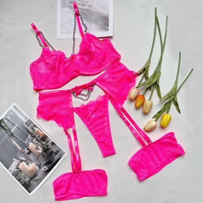 Ensemble Brassiere & Culotte Dentelle avec Jarretières - S-XL - Nos Petits KIFF