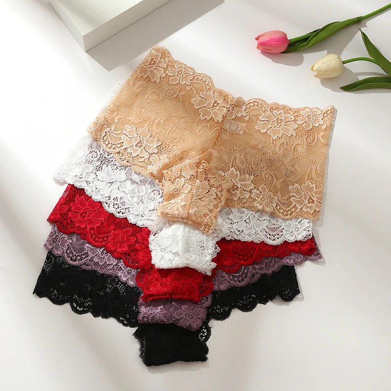BZEL 3PCS/Set Women's Panties Floral Lace Women's Boxers Sexy Lingerie Femme Hollow Out Charming Boyshorts Fashion Cozy Underpants