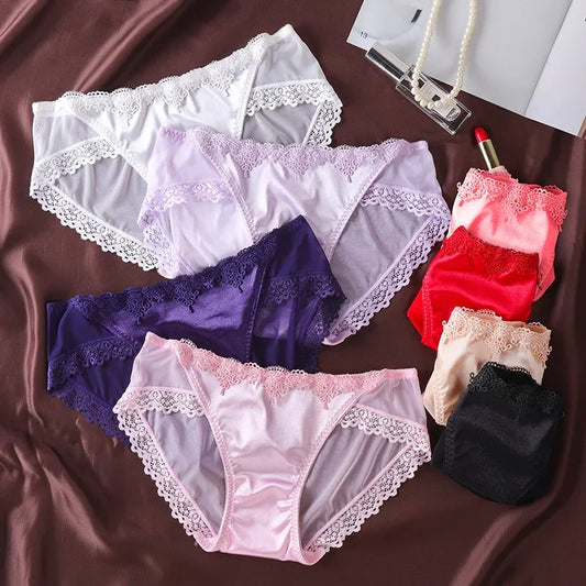 Culotte femme dentelle ultra-fine ajourée — Nylon entrejambe coton mi-taille sexy