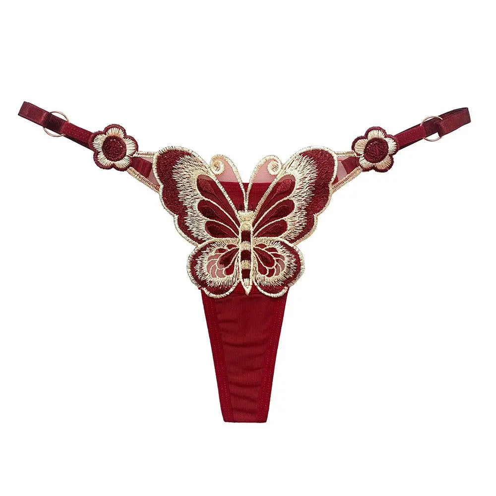 Culotte seamless respirante motif papillon brodé — S-XL