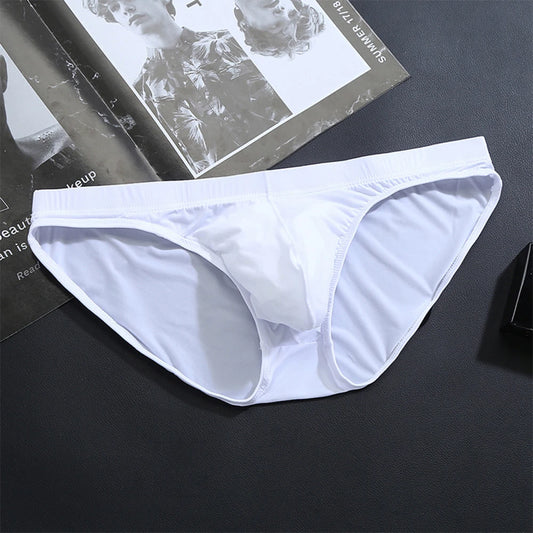 Slip homme sexy — Taille basse poche U-convex respirant couleur unie