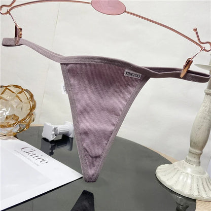 FINETOO 2PCS/Set Sexy M-XL Women Cotton G-String Underwear Low Waist Panties Femme Panties Underpant Girl T-back Thong Lingerie