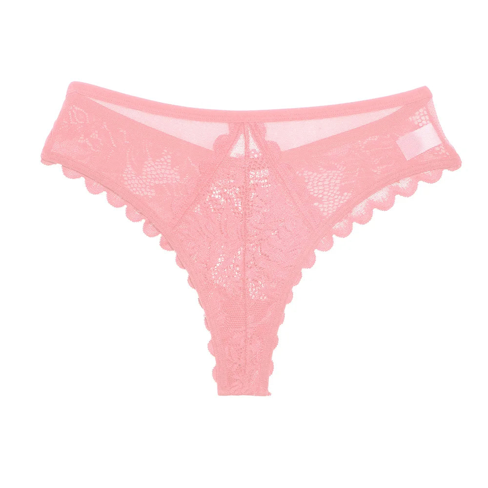 Thong femme résille dentelle — Patchwork transparent sexy