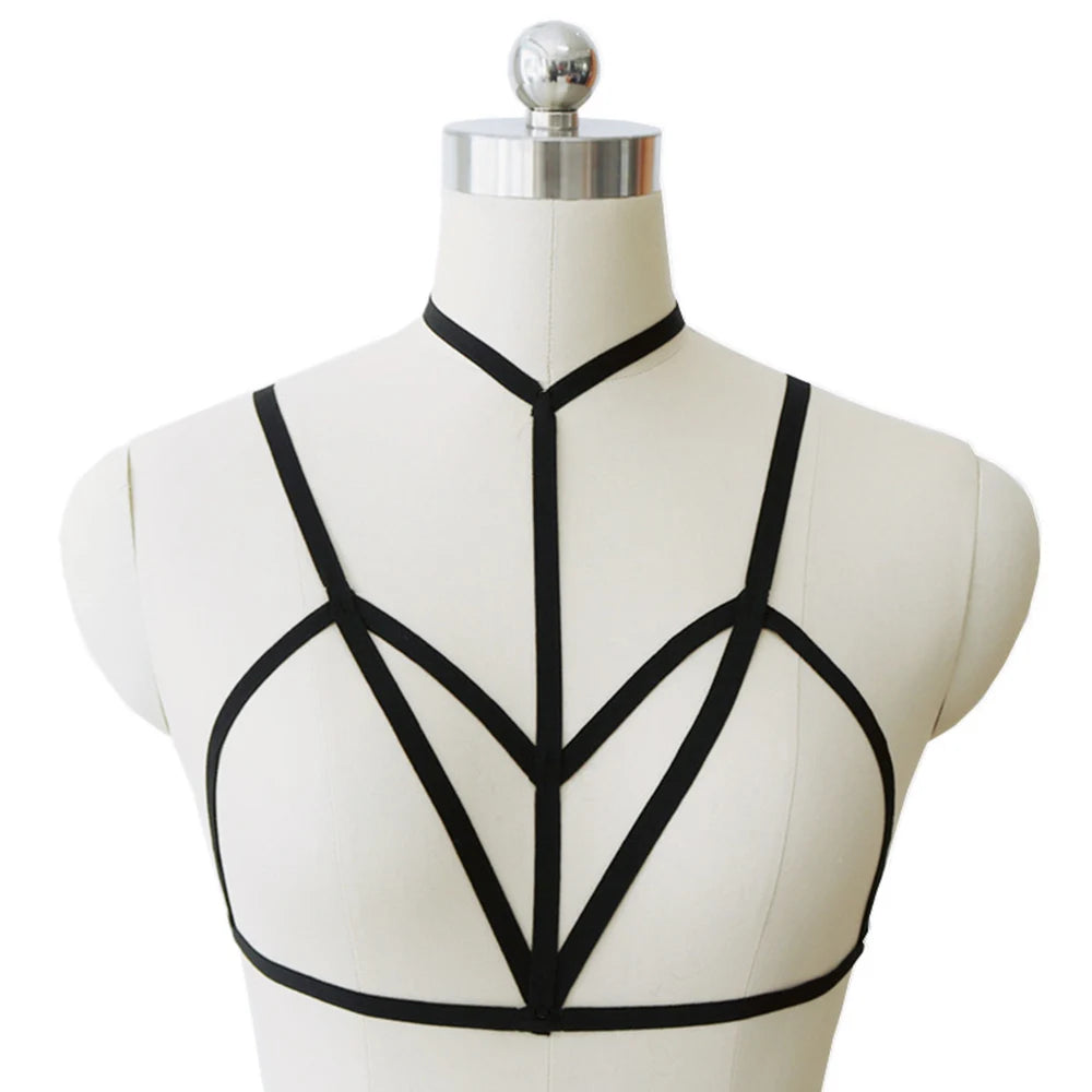 Lingerie femme bretelles sexy — Sous-vêtement ajouré couleur unie