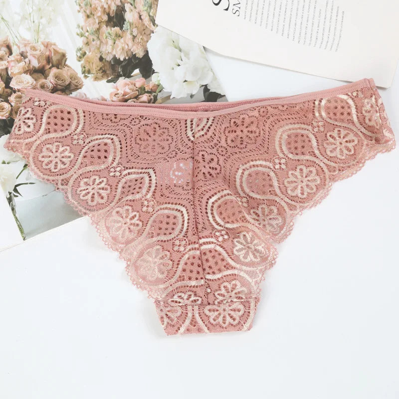 Culotte femme dentelle florale — Imprimé sexy taille mi-haute