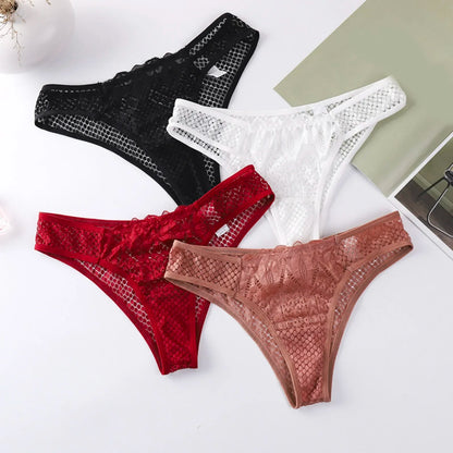 Culotte femme dentelle transparente — Mesh taille basse sans coutures