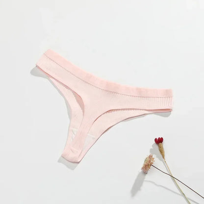 Tanga G-string femme coton — Taille basse respirant couleur unie