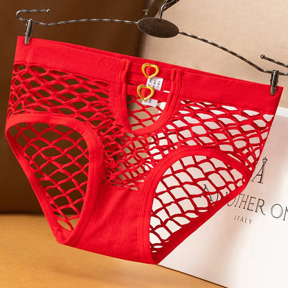 Culotte femme résille mesh transparente — Taille mi-haute respirante couleur unie