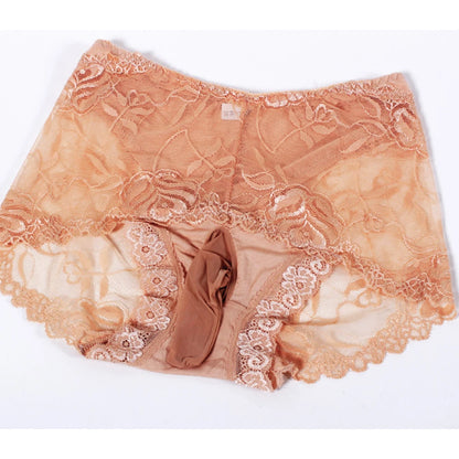 Slip lingerie sissy femme poche haute elasticite ultra-fin M-XL