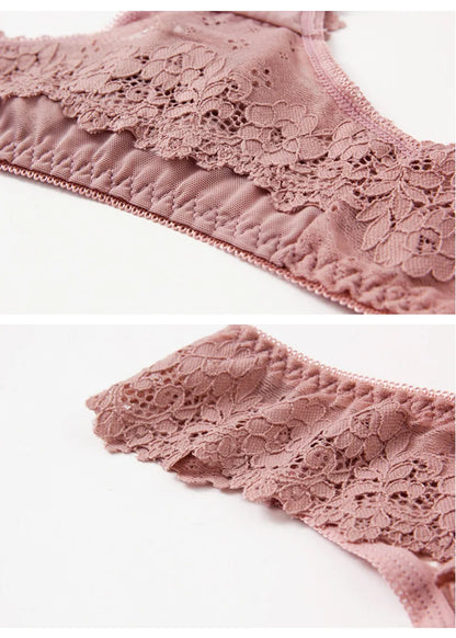 Thong femme dentelle ajourée — Taille basse sans coutures respirant