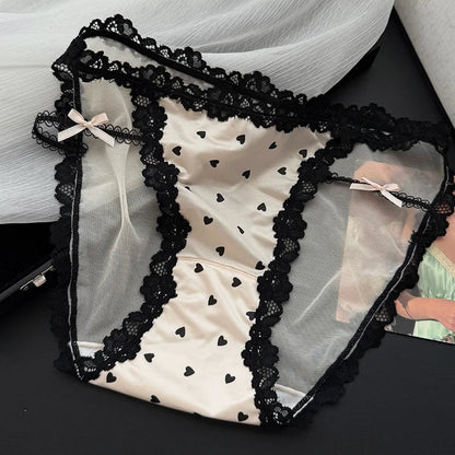 Culotte femme dentelle & ice silk — Mi-taille sans coutures