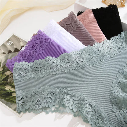 Culotte brésilienne dentelle coton taille basse — S-XL