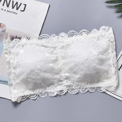 Bralette dentelle florale sans bretelles — Taille unique