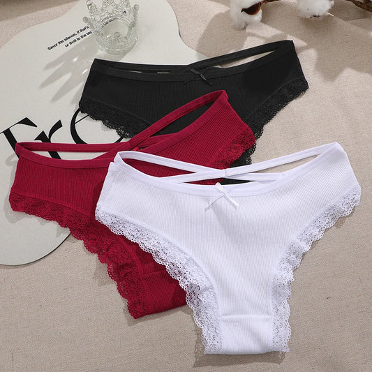 Culotte Femme FINETOO Coton Dentelle - Taille Basse Sexy - Nos Petits KIFF