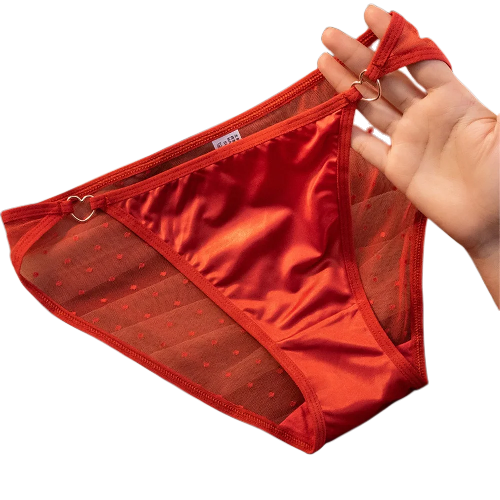 Culotte femme dentelle sexy — Nylon spandex entrejambe coton taille basse couleur unie