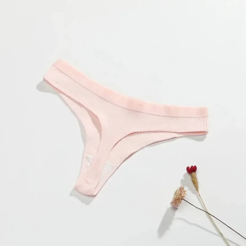 Tanga G-string femme coton — Taille basse respirant couleur unie