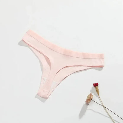 Tanga G-string femme coton — Taille basse respirant couleur unie