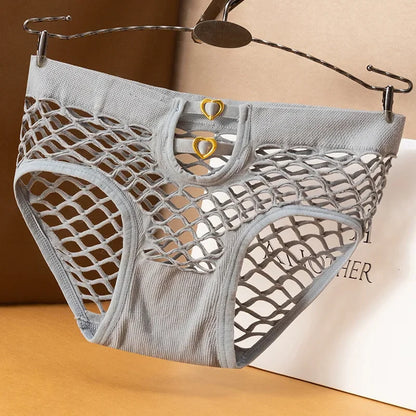Culotte femme résille mesh transparente — Taille mi-haute respirante couleur unie