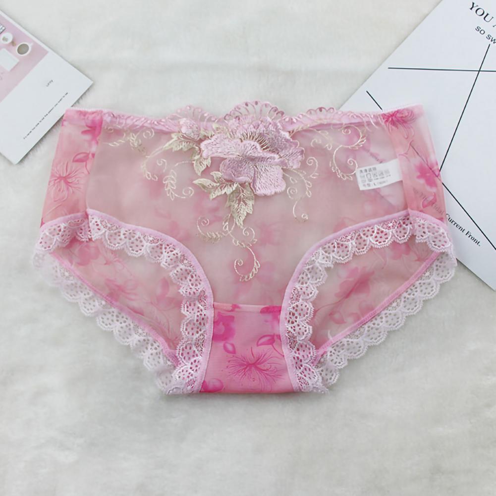 Culotte Dentelle Florale Brodée — Taille Mi-Haute M-XL
