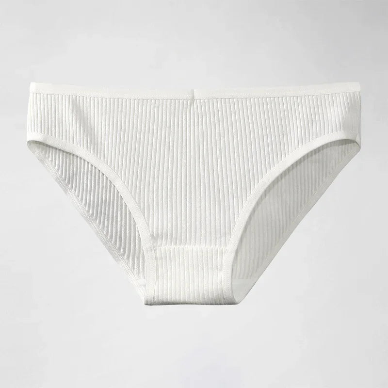 Culotte femme 100% coton — Mi-taille rayée respirante douce confortable