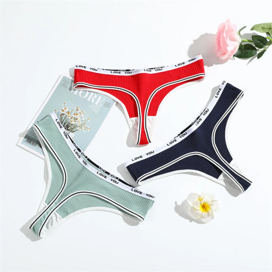 Thong coton T-back effet gainant taille basse — S-XL