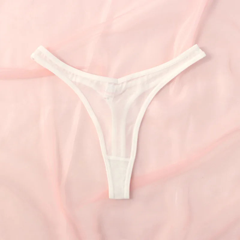 String femme sans coutures mesh translucide — Mi-taille T-back sexy