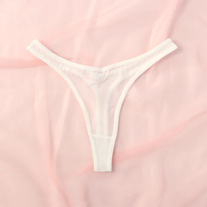String femme sans coutures mesh translucide — Mi-taille T-back sexy