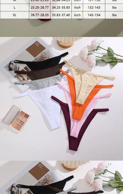 Lot 3 G-Strings Coton Taille Basse FINETOO - S à XL - Nos Petits KIFF