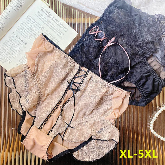 Lingerie women sexy panties Vintage lace women's underwear high waisted women's briefs plus size court style underwear