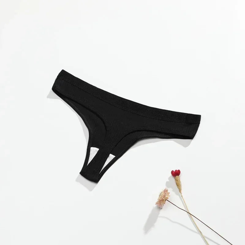 Tanga G-string femme coton — Taille basse respirant couleur unie