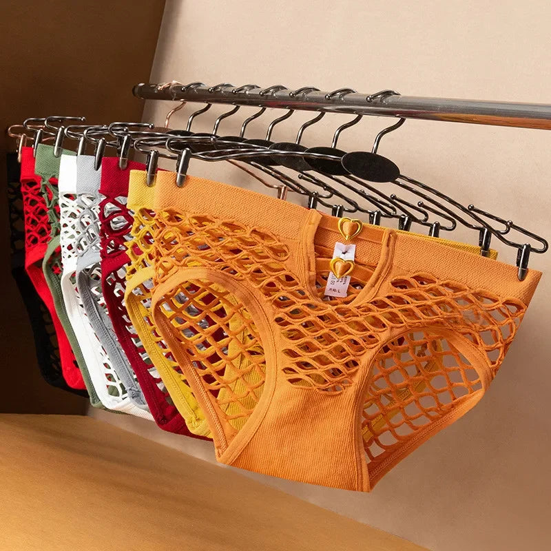 Culotte femme résille mesh transparente — Taille mi-haute respirante couleur unie
