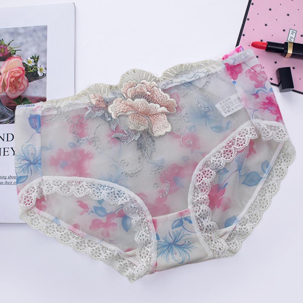 Culotte Dentelle Florale Brodée — Taille Mi-Haute M-XL