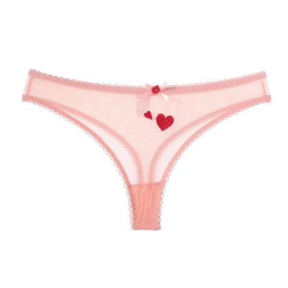 String femme broderie cœur — Transparent sans couture taille basse sexy lingerie