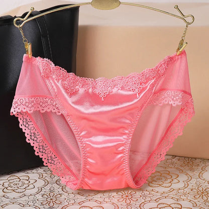 Culotte femme dentelle ultra-fine ajourée — Nylon entrejambe coton mi-taille sexy