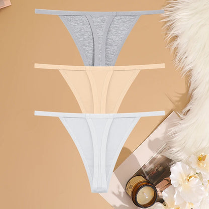 Lot 3 G-Strings Coton Taille Basse FINETOO - S à XL - Nos Petits KIFF