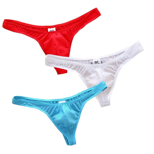 String homme G-string taille basse — Poche U respirant couleur unie sexy